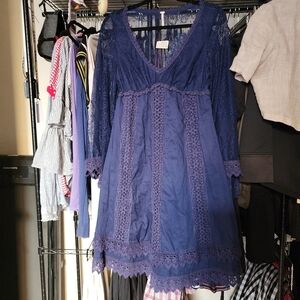 NWT Rare Free People Etherial Boho Bell Sleeve Dress, Small